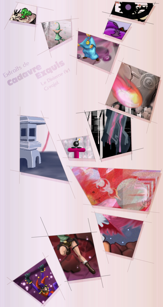 Aperçus du Cadavre Exquis organisé par Creajol et @LeDixiemeArt