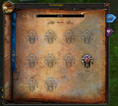 B�ta Cataclysm: Arch�ologie - Interface d'Arch�ologie Races