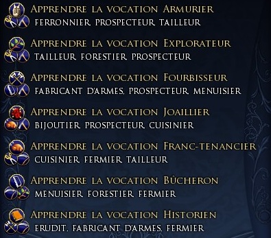 Le Seigneur des Anneaux Online - Vocations et métiers