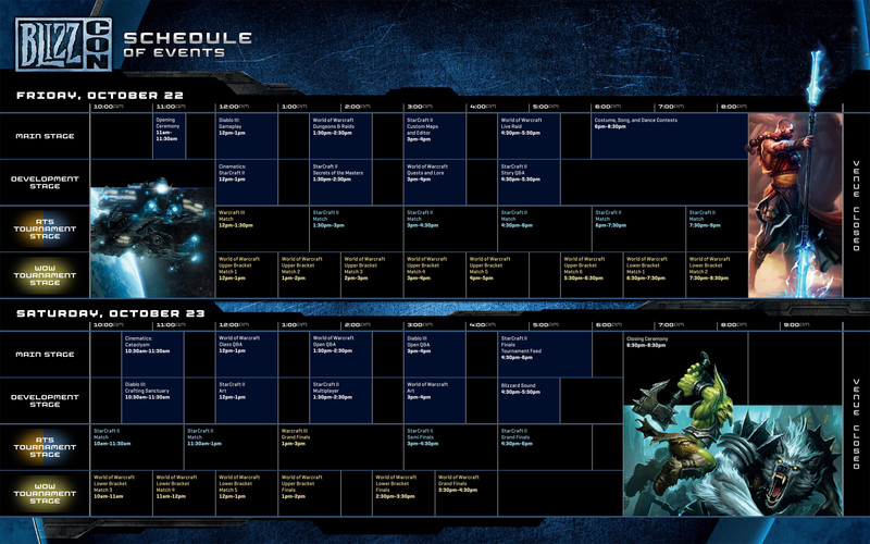 Programme de la BlizzCon 2010