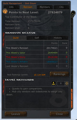 Renommée de guilde : interface Renommée de guilde : interface