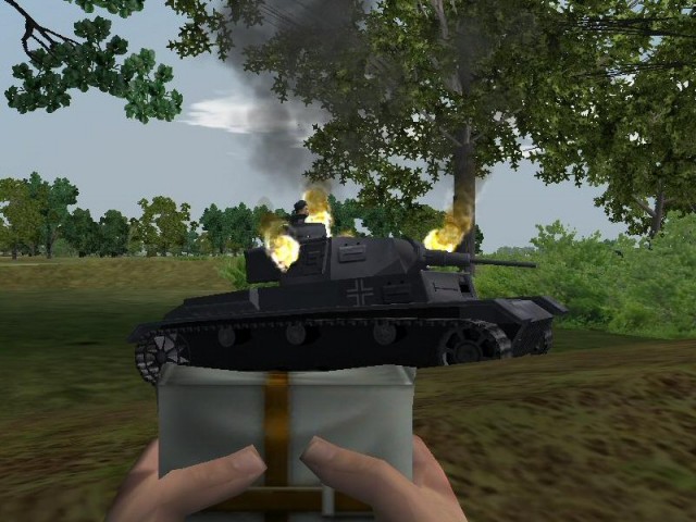 Un Panzer IIIh victime d'une charge explosive de sapeur.