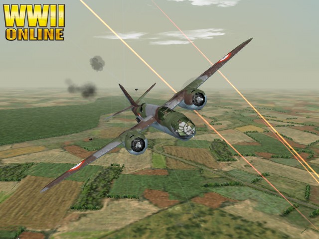 Un Douglas Havoc sous le feu de batteries antia�riennes.