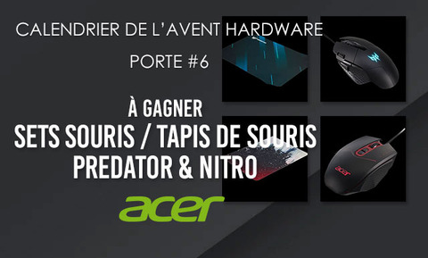 Acer - Calendrier de l'Avent Hardware : des ensembles Souris / Tapis de souris Acer à gagner