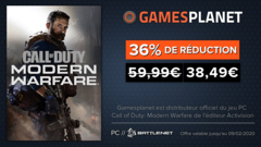 Promotion Gamesplanet : Call of Duty Modern Warfare mis à jour et en promotion à 38,49 euros (-36%)