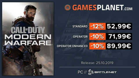 Promo Gamesplanet : The Outer Worlds (-10%), Call of Duty Modern Warfare (-12%) en prétéléchargement
