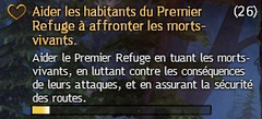 Aider les habitants du Premier Refuge à affronter les morts-vivants