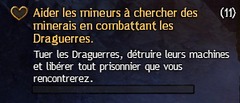 Aider les mineurs à chercher des minerais en combattant les Draguerres