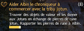 Guild Wars 2 - Aider Albun, le chroniqueur, à commercer avec la tribu Jotun