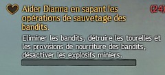 Aider Dianna en sapant les opérations de sauvetage des bandits