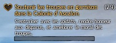 Soutenir les troupes en garnison dans la Colonie d'Ascalon