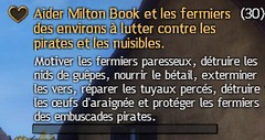 Aider Milton Book et les fermiers des environs contre les pirates et les nuisibles