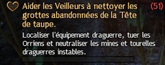 Aider les Veilleurs à nettoyer les grottes abandonnées de la tête de taupe