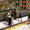 Un groupe de sportifs pr�s d'un parc