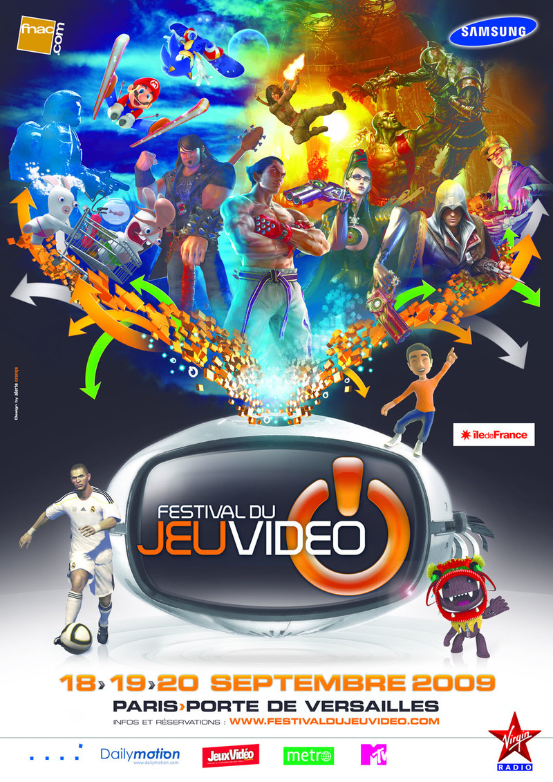 Affiche verticale du Festival du Jeu Vid�o 2009