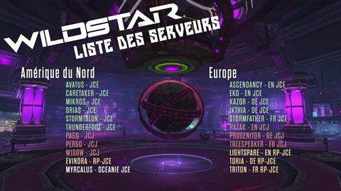 WildStar - La liste des serveurs francophones de WildStar se dévoile
