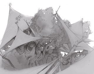 Croquis d'habitat elfe Alara Croquis d'habitat elfe Alara