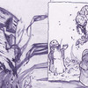 Croquis repr�sentant l'arriv�e d'Esper sur Grixis