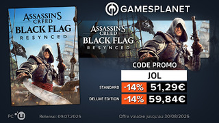 Code promo JOL x Gamesplanet : Assassin's Creed Black Flag Resynced à -14% Code promo JOL x Gamesplanet : Assassin's Creed Black Flag Resynced à -14%