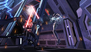 Un sith détruit un droïd Un sith détruit un droïd