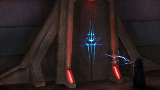 Un sith ouvrant une porte à l'aide de l'éclair de force Un sith ouvrant une porte à l'aide de l'éclair de force