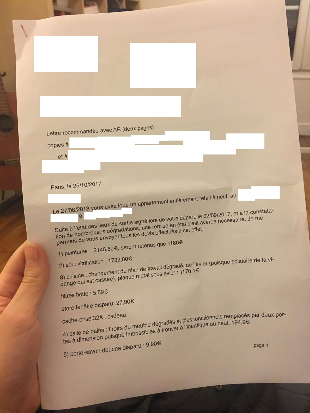 La Proprietaire De Mon Ancienne Location Nous Demande De La Thune