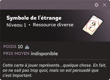 Capture d'écran du Symbole de l'étrange