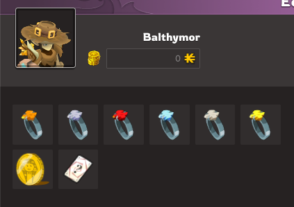 Capture d'écran des Artefacts, Kama et Symbole dans l'inventaire de Balthymor