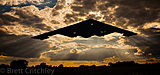 B 2 Stealth bomber, Spirit of Indiana landing at RAF Fairford 2000 hours, June 8th 2015. 
 
Photo Brett Critchley
