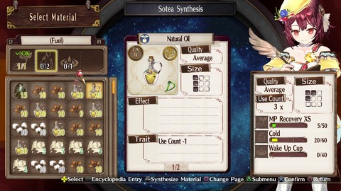 Présentation du système de synthèse d'Atelier Sophie: The Alchemist of the Mysterious Book