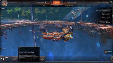 Premiers pas dans Cloud Pirates : choix de navire et lancement de partie