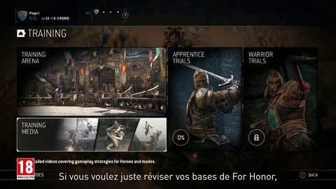 Présentation des nouveaux modes d'entraînement de For Honor