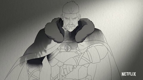 Aperçu de Vesemir dans le film d'animation The Witcher: Nightmare of the Wolf