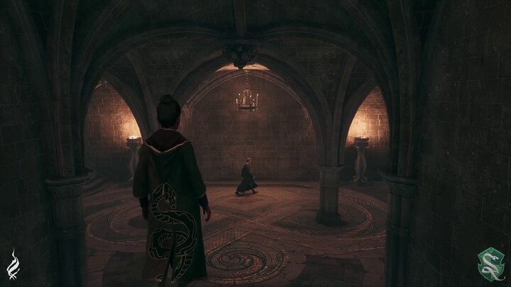Aperçu de la salle commune de la maison Serpentard de Hogwarts Legacy