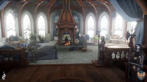 Aperçu de la salle commune de la maison Serdaigle de Hogwarts Legacy