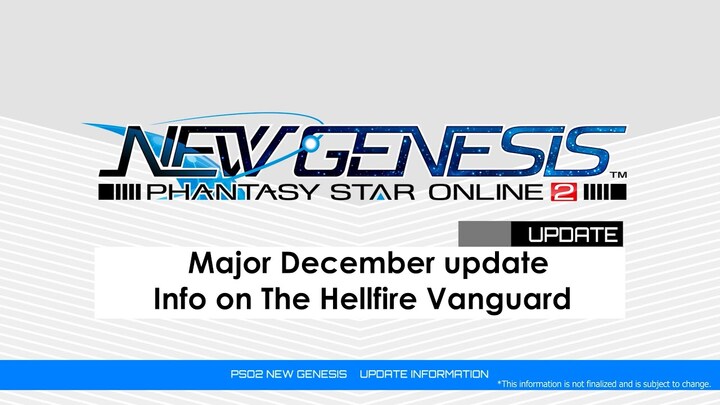 Aperçu de la mise à jour de décembre de Phantasy Star Online 2 New Genesis