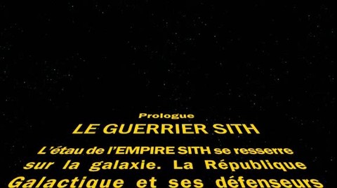 Vidéo d'introduction du Guerrier Sith