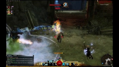 Groupe de 3 personnages dans les Catacombes d'Ascalon