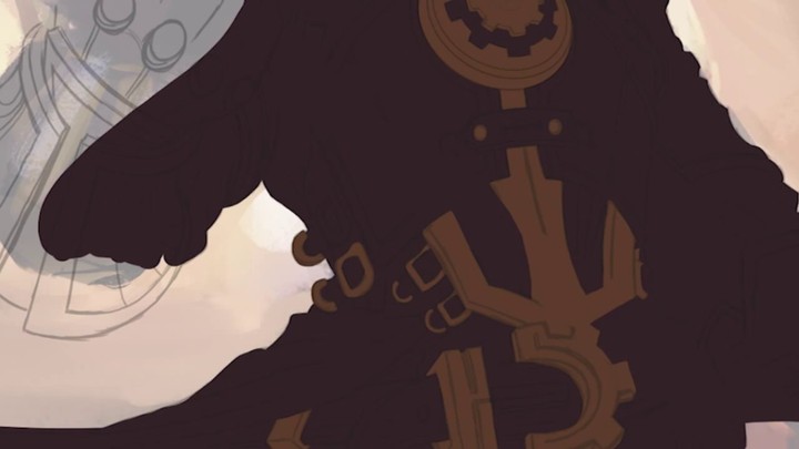 Zoom artistique sur Jayce, de League of Legends