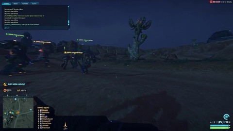 Un escadron de XAM équipés de boucliers Aegis Shield sur PlanetSide 2