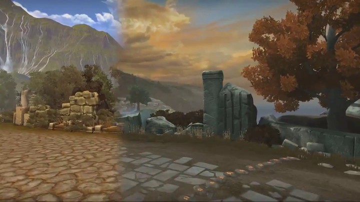 Aperçu de la refonte graphique de la carte "Conquest" du MOBA Smite