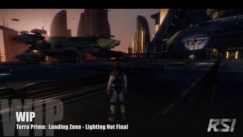 Apercu de la zone d'atterrissage sur la planète Terra de Star Citizen