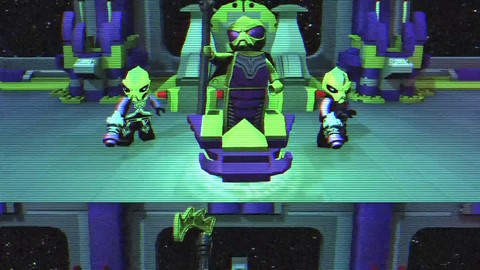 Aperçu du monde spatial de LEGO Minifigures Online