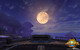 Lune vue depuis l'avant d'un navire astral