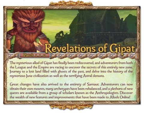 Allods Online - Première mise à jour majeure : Revelations of Gipat