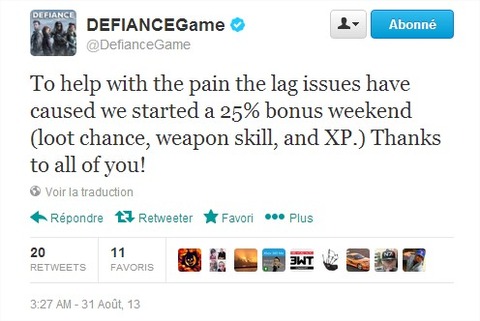 Defiance - Weekend bonus sur Defiance