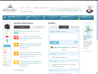 Page d'accueil d'eRepublik