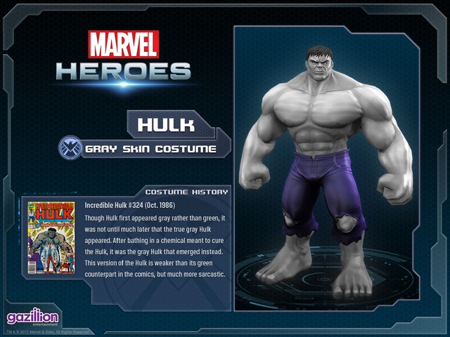 Aperçu des skins disponibles pour les héros - Costume hulk greyskin