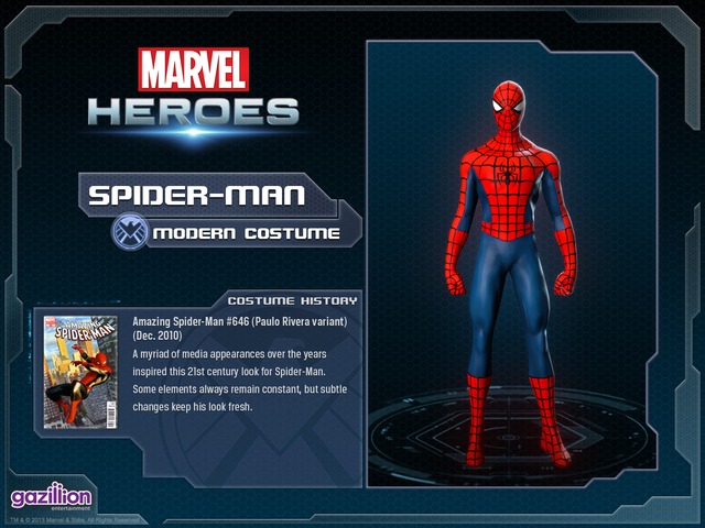 Aperçu des skins disponibles pour les héros - Costume spiderman base