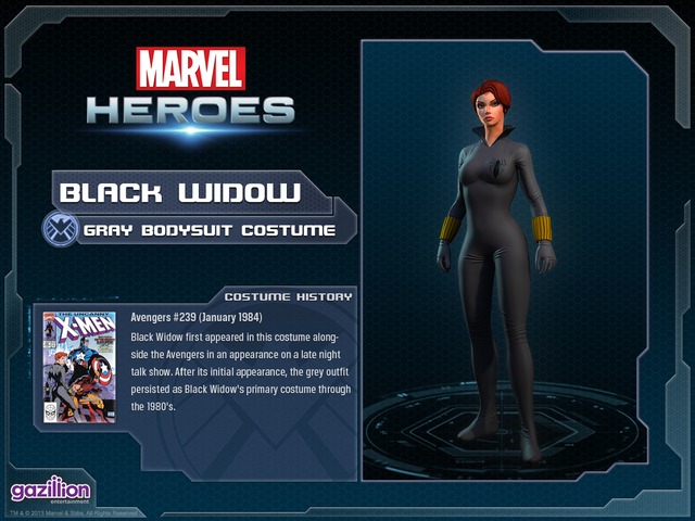 Aperçu des skins disponibles pour les héros - Costume blackwidow gray